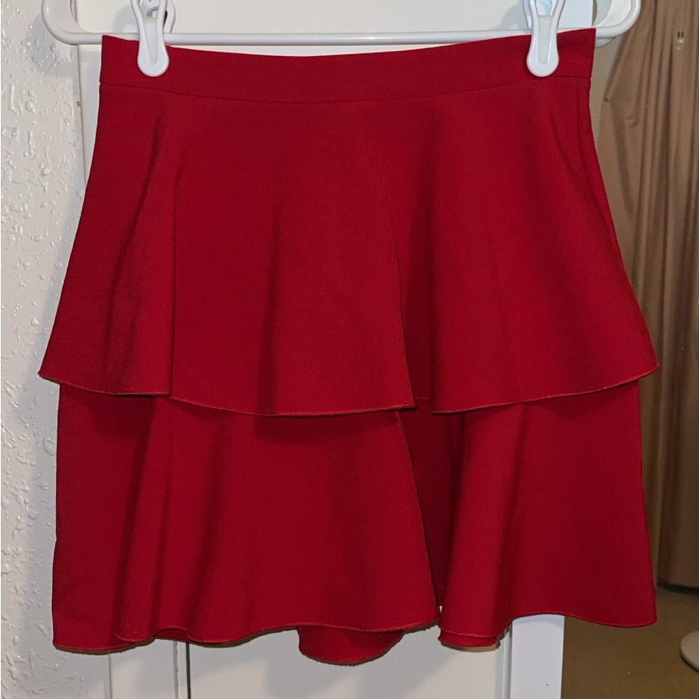 Zara Red Frilled Skirt